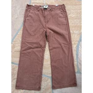 PAIGE Carly Drawstring High Waist Wide Leg Mocha Pants Sz 34 Style#6807G42-4494